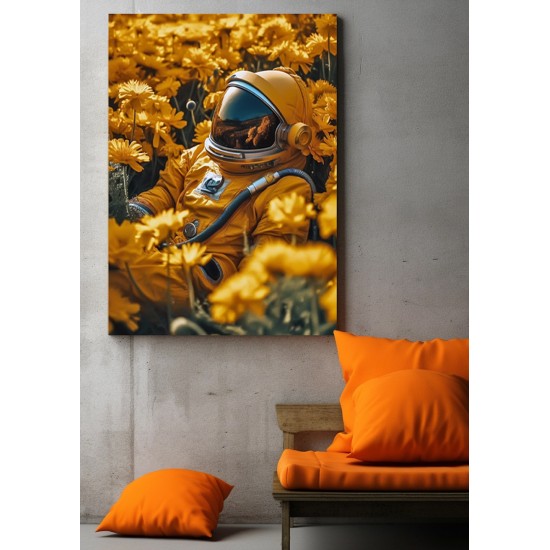 Astronaut in flowers - Πίνακας σε καμβά Κάδρα / Καμβάδες