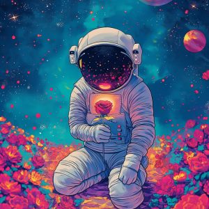 Astronaut in love - Πίνακας σε καμβά