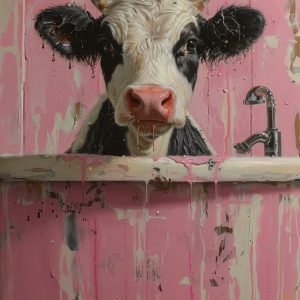 Bathtub cow - Πίνακας σε καμβά