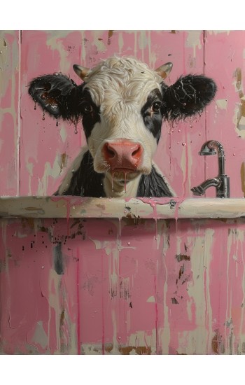 Bathtub cow - Πίνακας σε καμβά