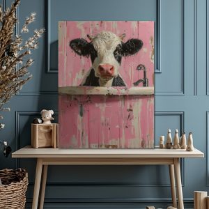 Bathtub cow - Πίνακας σε καμβά