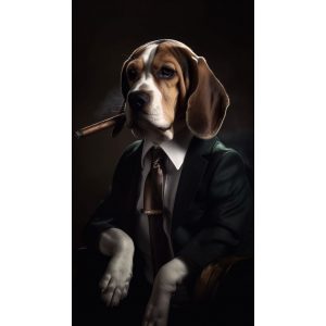 Beagle gangster - Πίνακας σε καμβά