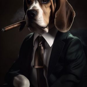 Beagle gangster - Πίνακας σε καμβά