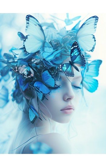Blue butterflies - Πίνακας σε καμβά