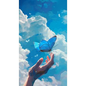 Blue butterfly - Πίνακας σε καμβά