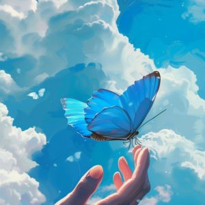 Blue butterfly - Πίνακας σε καμβά