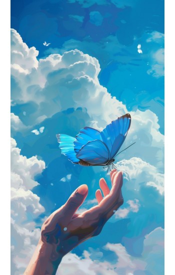 Blue butterfly - Πίνακας σε καμβά