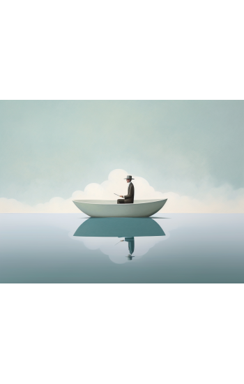Βoat on a lake - Πίνακας σε καμβά