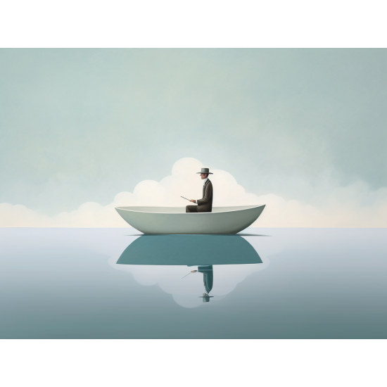 Βoat on a lake - Πίνακας σε καμβά Κάδρα / Καμβάδες