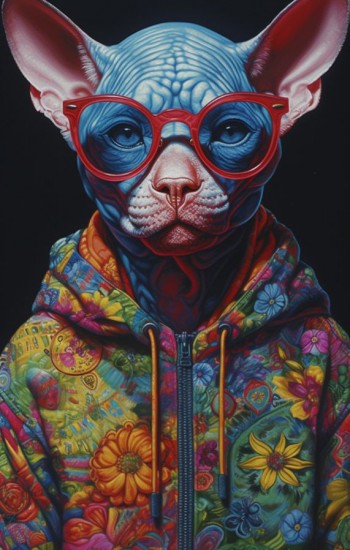 Cat wearing glasses - Πίνακας σε καμβά