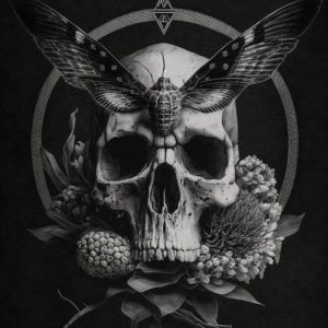 Deaths head black and white - Πίνακας σε καμβά