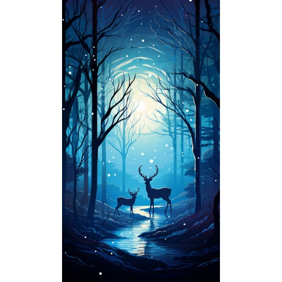 Deer silhouettes - Πίνακας σε καμβά Κάδρα / Καμβάδες