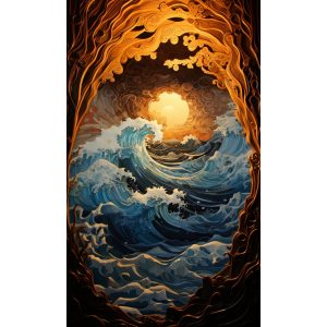Escape from waves- Πίνακας σε καμβά
