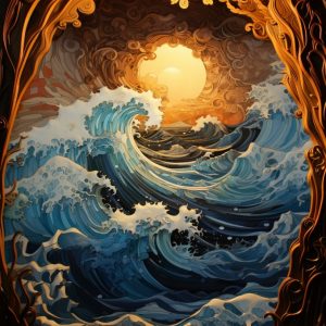 Escape from waves- Πίνακας σε καμβά