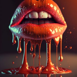 Female red lips - Πίνακας σε καμβά Female red lips - Πίνακας σε καμβά