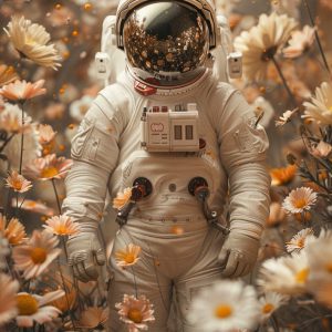 Flower astronaut - Πίνακας σε καμβά