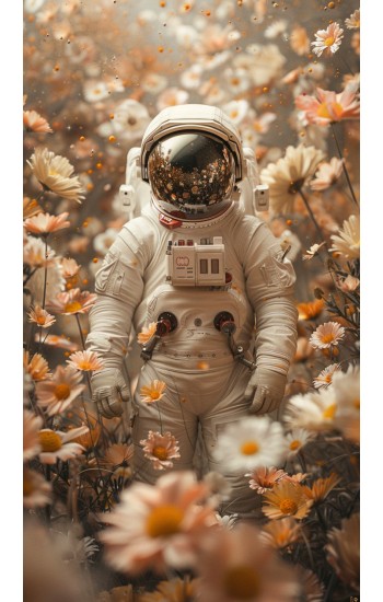 Flower astronaut - Πίνακας σε καμβά