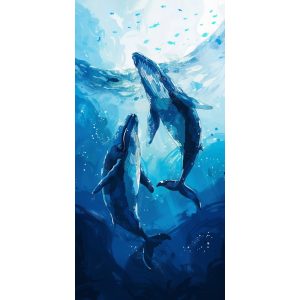 Freedom whales - Πίνακας σε καμβά