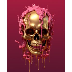 Gold skull - Πίνακας σε καμβά