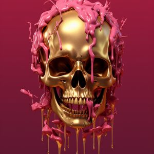 Gold skull - Πίνακας σε καμβά
