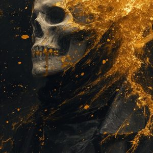 Golden skull - Πίνακας σε καμβά