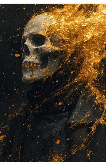 Golden skull - Πίνακας σε καμβά