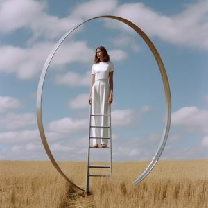 Lady on a ladder - Πίνακας σε καμβά Lady on a ladder - Πίνακας σε καμβά
