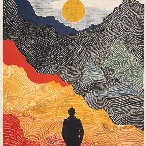 Looking at a mountain - Πίνακας σε καμβά Looking at a mountain - Πίνακας σε καμβά