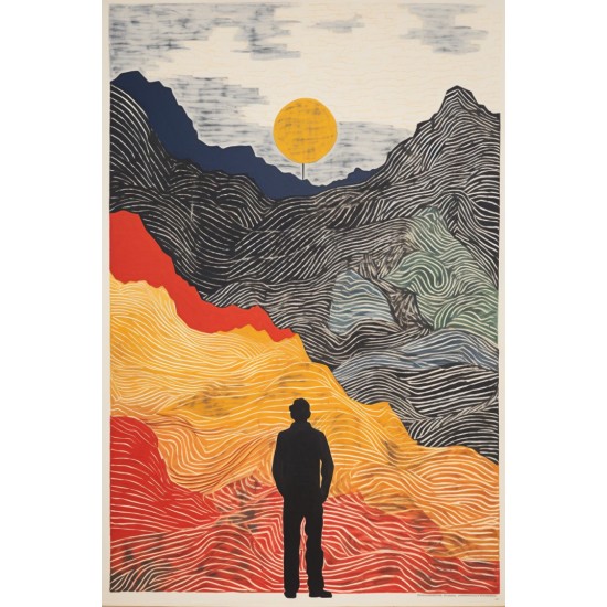 Looking at a mountain - Πίνακας σε καμβά