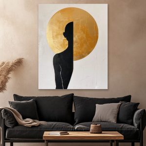 Minimalist black and gold - Πίνακας σε καμβά