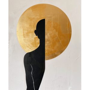 Minimalist black and gold - Πίνακας σε καμβά