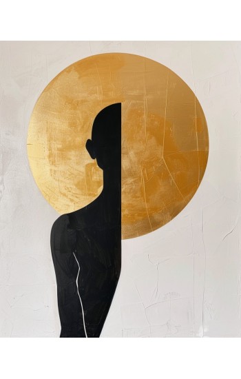 Minimalist black and gold - Πίνακας σε καμβά