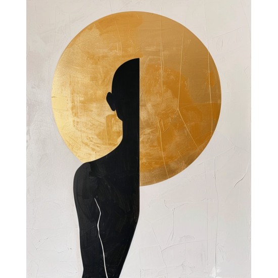 Minimalist black and gold - Πίνακας σε καμβά