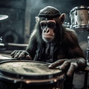 Monkey in a rock band - Πίνακας σε καμβά