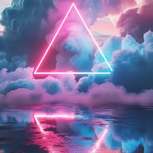 Neon triangle - Πίνακας σε καμβά