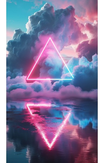 Neon triangle - Πίνακας σε καμβά