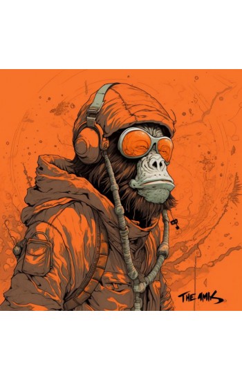Orange monkey - Πίνακας σε καμβά