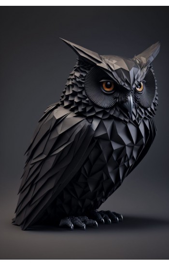 Owl in origami - Πίνακας σε καμβά