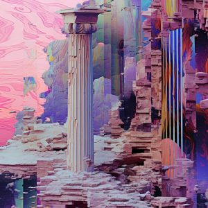 Pink ancient Greece - Πίνακας σε καμβά