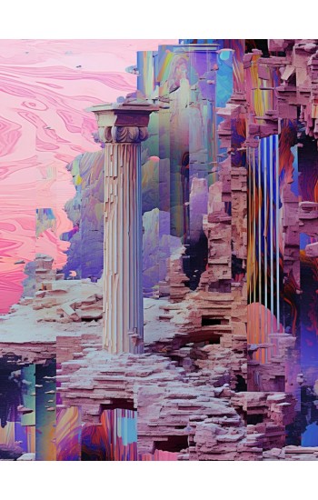 Pink ancient Greece - Πίνακας σε καμβά