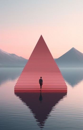 Pink pyramid - Πίνακας σε καμβά