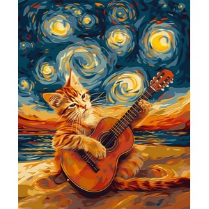 Playing the guitar - Πίνακας σε καμβά