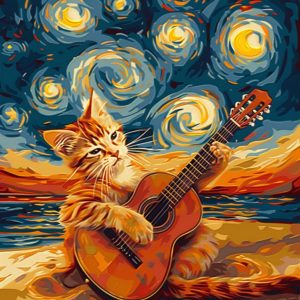 Playing the guitar - Πίνακας σε καμβά
