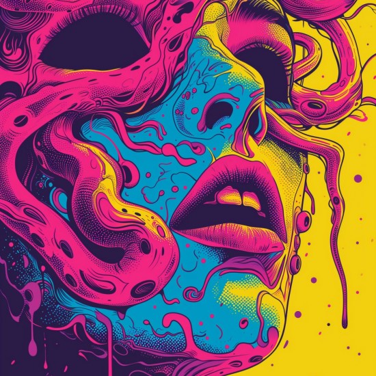 Psychedelic woman - Πίνακας σε καμβά