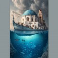 Santorini island blue white dome church 2 - Πίνακας σε καμβά Κάδρα / Καμβάδες Santorini island blue white dome church 2 - Πίνακας σε καμβά Κάδρα / Καμβάδες