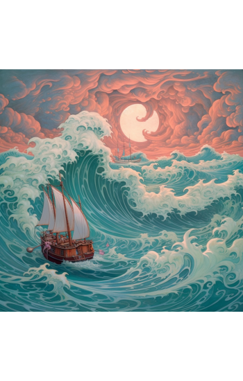 Ship on the waves - Πίνακας σε καμβά