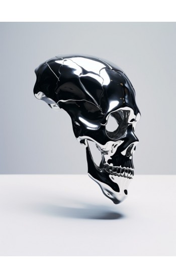 Silver skull skeleton - Πίνακας σε καμβά
