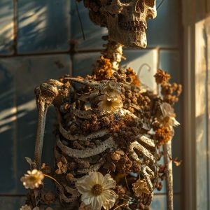 Skeleton made of flowers - Πίνακας σε καμβά Skeleton made of flowers - Πίνακας σε καμβά