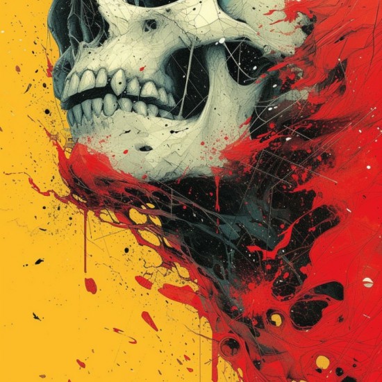 Skull and blood - Πίνακας σε καμβά