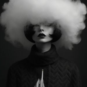 Smoking a cigarette - Πίνακας σε καμβά